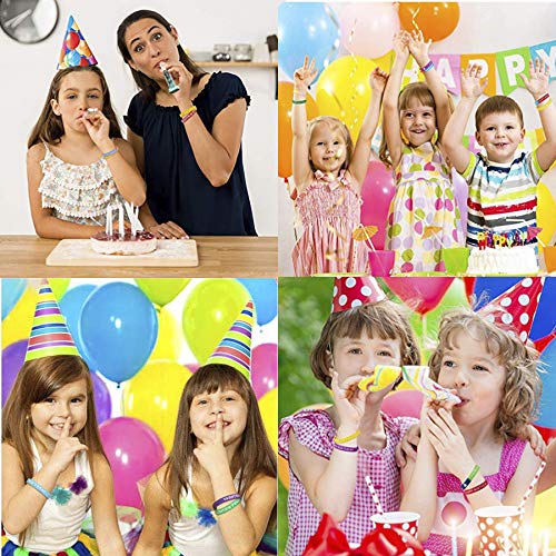 ARTLYMERS 24pcs Happy Birthday Rubber Bracelets  Colored Silicone Stretch Wristbands for Birthday Party Supplies Favors 8 Styles - Image 4